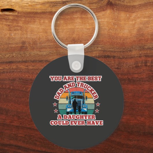 Trucker Vader Dochter Bond Road Familie Liefde Sleutelhanger (Voorkant)