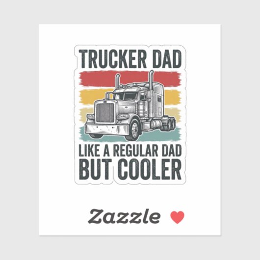 Trucker Vader Net als een gewone vader maar koeler Sticker (Vel)