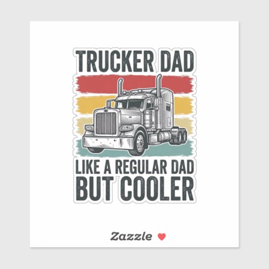 Trucker Vader Net als een gewone vader maar koeler Sticker (Vel)