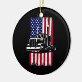 Trucker van Truck Driver American Flag Trucker Keramisch Ornament (Links)