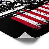 Trucker van Truck Driver American Flag Trucker Poster (Hoek)