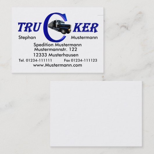 Trucker Visitekaartje (Voorkant / Achterkant)