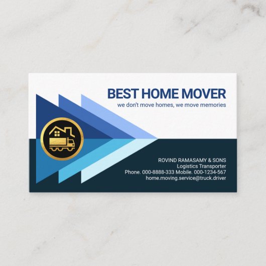 Trucker voor driehoekslogistiek doorsturen visitekaartje (Voorkant)