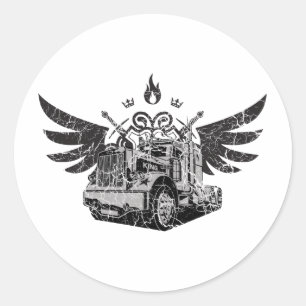 Trucker Wings Ronde Sticker