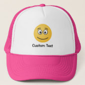 Truckerhoed met glimlachend gezicht en open ogen trucker pet (Voorkant)