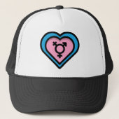 Truckerhoed met hart van Trans Pride Trucker Pet (Voorkant)