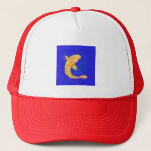 Truckerhoed met oranje vis  trucker pet