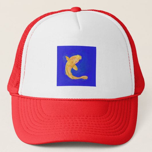 Truckerhoed met oranje vis  trucker pet (Voorkant)