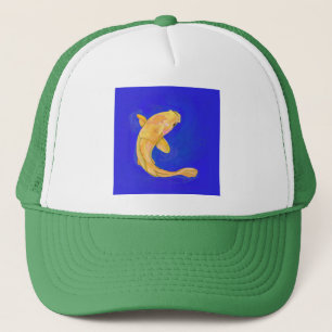 Truckerhoed met oranje vis trucker pet
