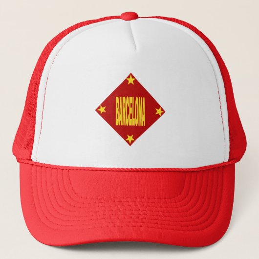 Truckerpet witte rode Design BARCELONA Trucker Pet (Voorkant)