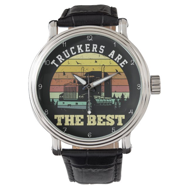 Truckers Are The Best Sunset Horloge (Voorkant)