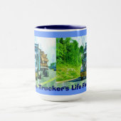 Trucker's Big Rig Blue Truck Pit Stop Mok (Midden)