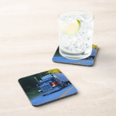 Truckers, Big Rig Cargo Truck Art Bier Onderzetter (Rechterzijde)