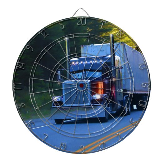 Truckers, Big Rig Cargo Truck Art Dartbord (Voorkant)