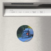 Truckers, Big Rig Cargo Truck Art Magneet (Insitu (Vaatwasser))