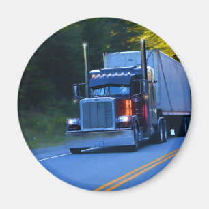 Truckers, Big Rig Cargo Truck Art Magneet