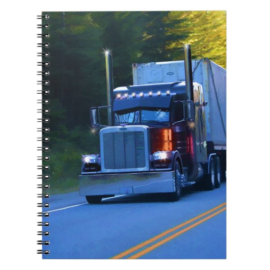 Truckers, Big Rig Cargo Truck Art Notitieboek (Voorkant)