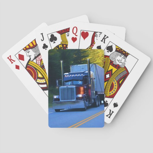 Truckers, Big Rig Cargo Truck Art Pokerkaarten (Achterkant)