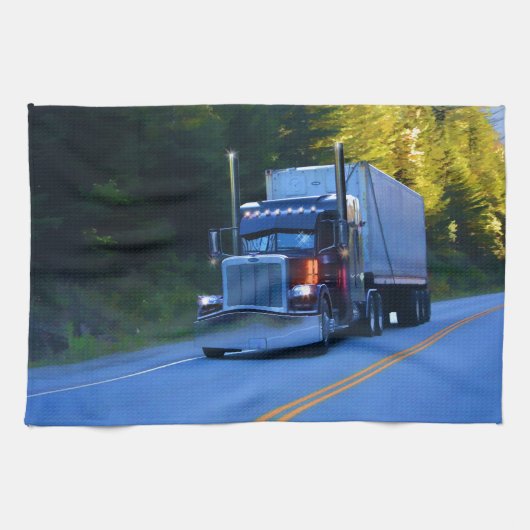 Truckers, Big Rig Cargo Truck Art Theedoek (Horizontaal)
