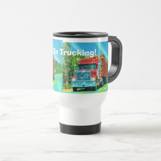 Truckers Big Rig Logging Truck Coffee Mok (Voorkant rechts)