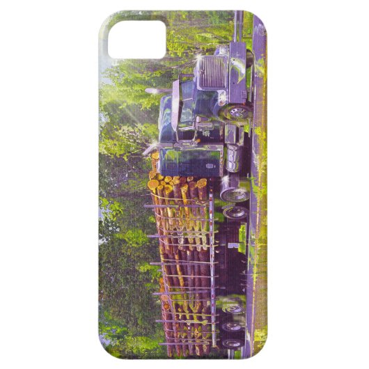 Truckers Big Rig Logging Truck iPhone Case (Achterkant)