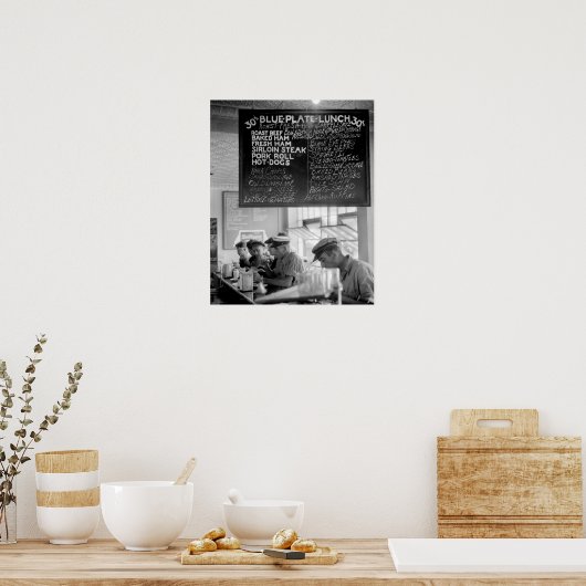 Trucker's Cafe, 1940. foto Poster (Keuken)