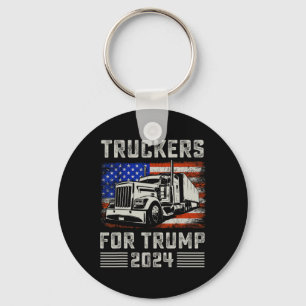 Truckers For Trump Amerikaanse Vlag - Trump Vintag Sleutelhanger