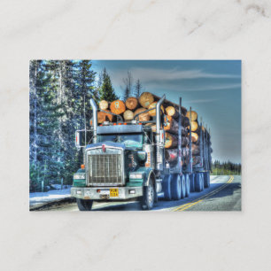 Truckers Freight Company Logging Truck Biz Card Visitekaartje