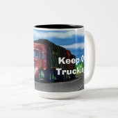 TRUCKERS GROTE RIG RODE TRUCK KOFFIE MOK (Voorkant rechts)