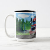 TRUCKERS GROTE RIG RODE TRUCK KOFFIE MOK (Links)