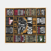 Truckers het is niet mijn werk, het is mijn leven fleece deken (Voorkant (Horizontaal))