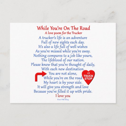 Trucker's Love Poem Briefkaart (Voorkant)