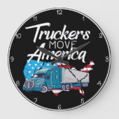 Truckers Move America: Flag Silhouette Grote Klok (Voorkant)