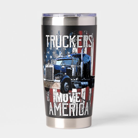 Truckers Move America Geïsoleerde Drinkbeker (Voorkant)