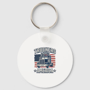 Truckers Move America Vintage Truck T-shirt Ontwer Sleutelhanger
