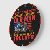 Truckers Move America: Vlag Achtergrond Grote Klok (Hoek)