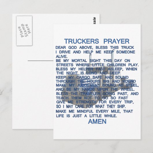 Truckers Prayer Briefkaart (Voorkant / Achterkant)
