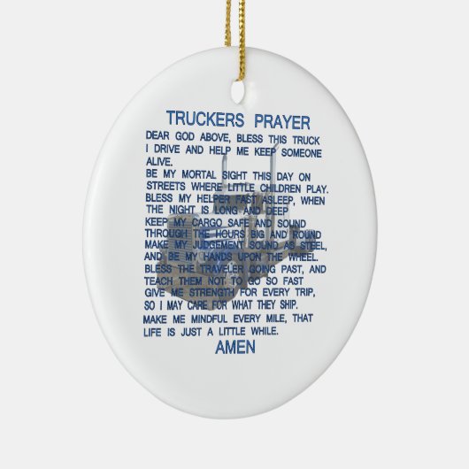 Truckers Prayer Keramisch Ornament (Rechts)