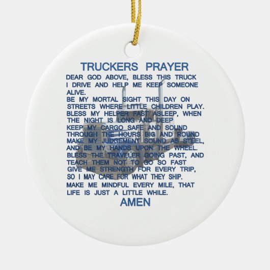 Truckers Prayer Keramisch Ornament (Voorkant)