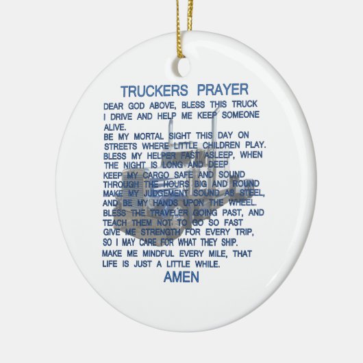 Truckers Prayer Keramisch Ornament (Links)