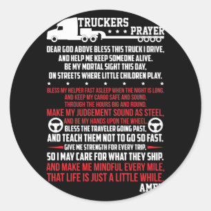 Truckers Prayer Ronde Sticker