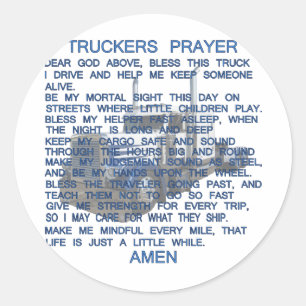Truckers Prayer Ronde Sticker