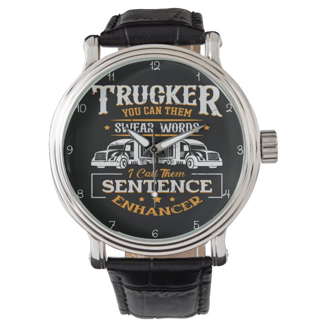 Trucker's Swear Words: Sentence Enhancer Horloge (Voorkant)