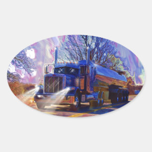 Truckers Tanker Truck Zwaar transport cadeau Ovale Sticker