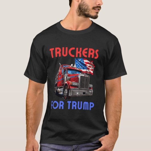 Truckers voor Trump rijden truckers T-shirt (Voorkant)
