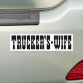 Trucker's vrouw bumpersticker (Op auto)