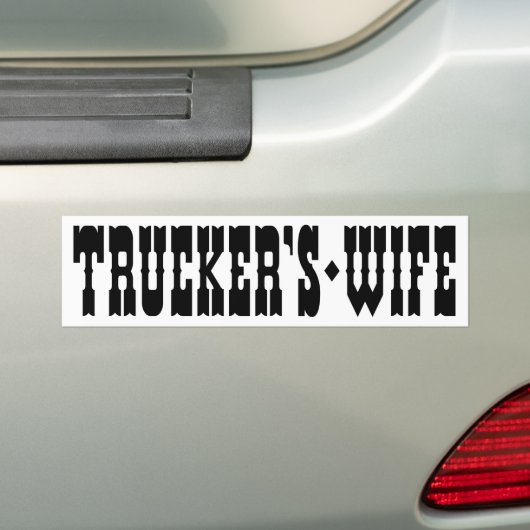 Trucker's vrouw bumpersticker (Op auto)