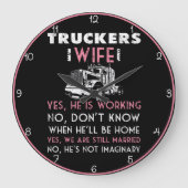 Truckers vrouw grappige Q & A Grote Klok (Voorkant)