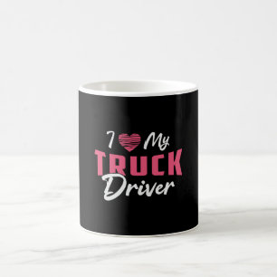 Truckers vrouw Ik hou van mijn vrachtwagenchauffeu Koffiemok