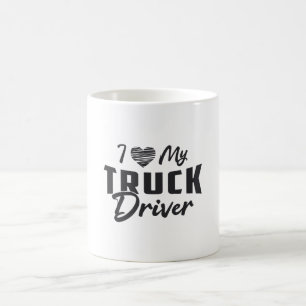 Truckers vrouw Ik hou van mijn vrachtwagenchauffeu Koffiemok